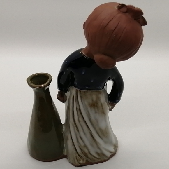 VTG Japanese Girl Figurine with Bud Vase - Picture 3 of 13